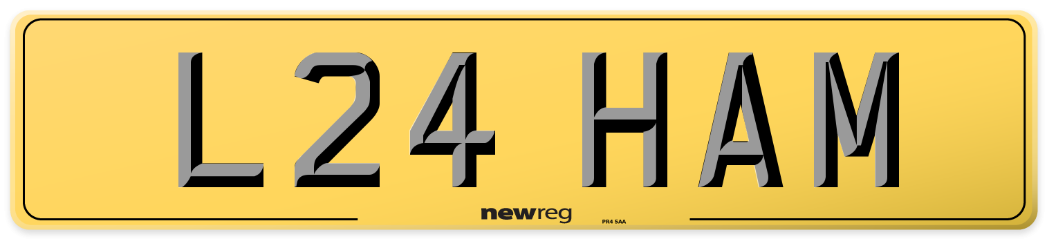L24 HAM Rear Number Plate