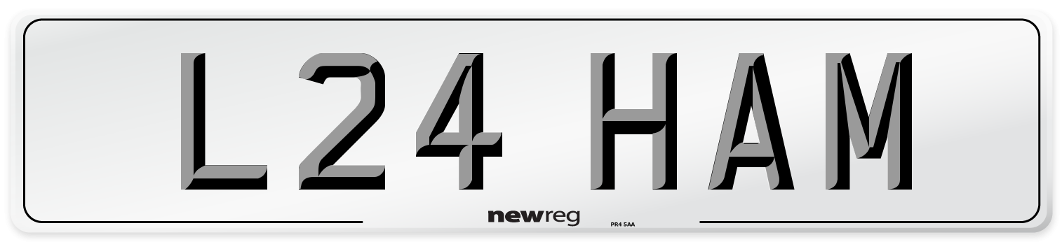 L24 HAM Front Number Plate