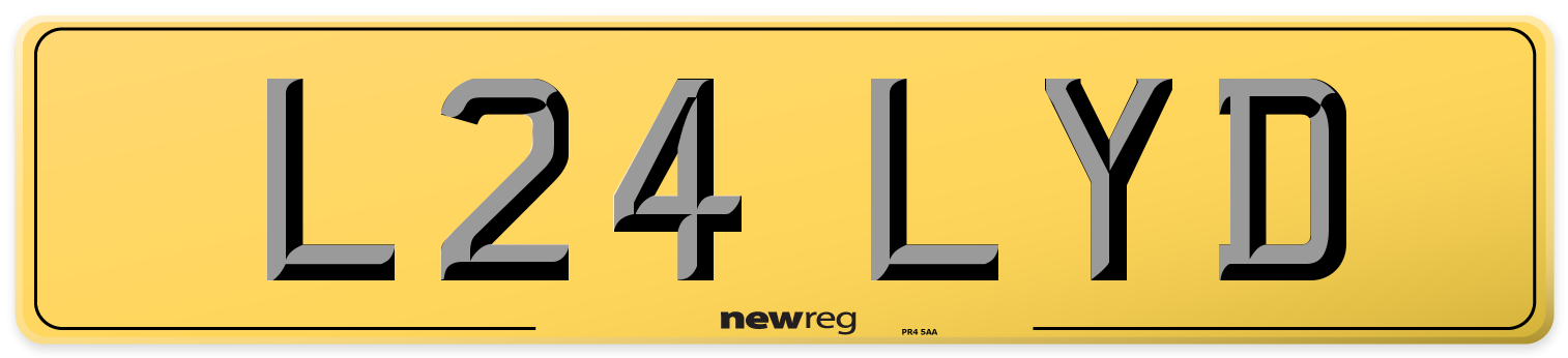 L24 LYD Rear Number Plate