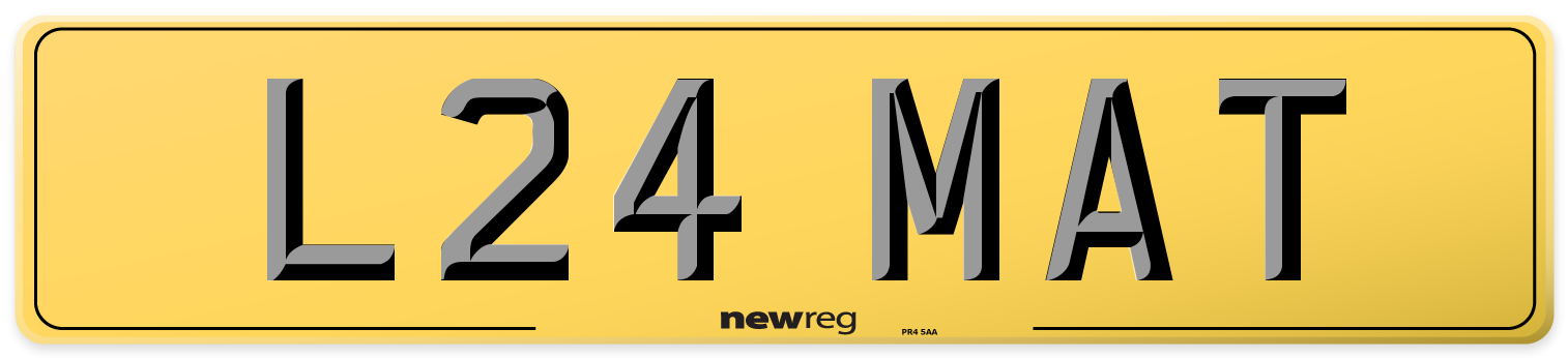 L24 MAT Rear Number Plate