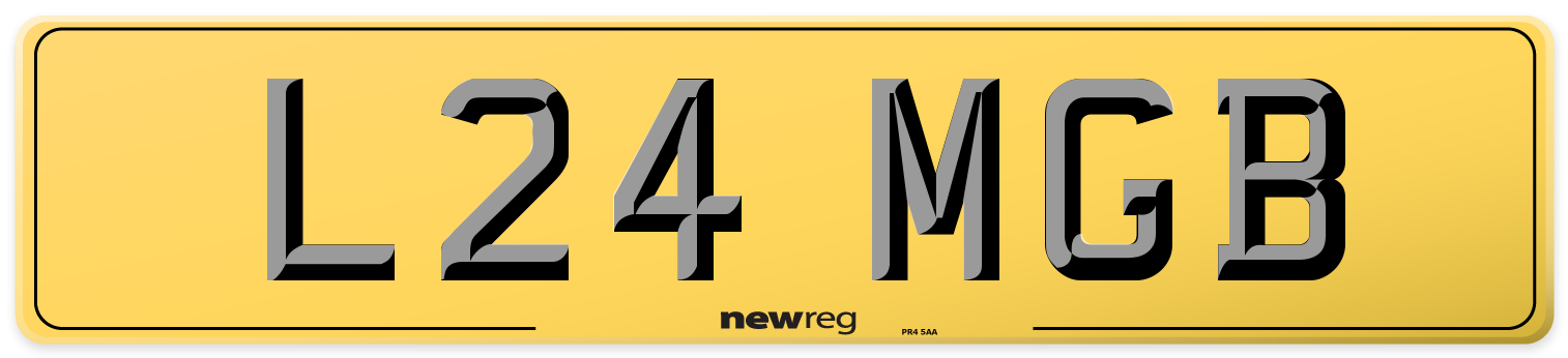 L24 MGB Rear Number Plate