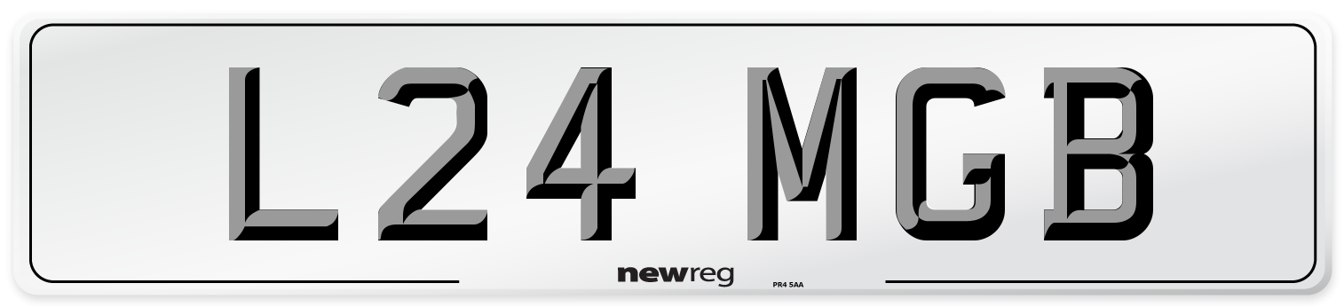L24 MGB Front Number Plate