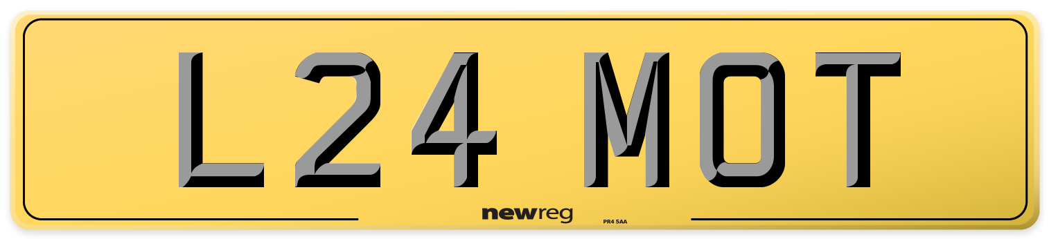 L24 MOT Rear Number Plate