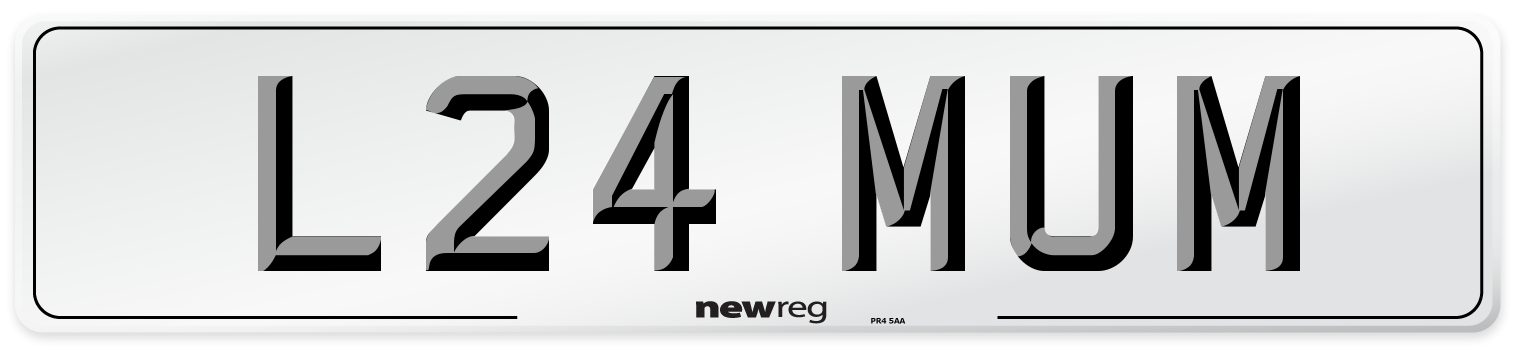 L24 MUM Front Number Plate