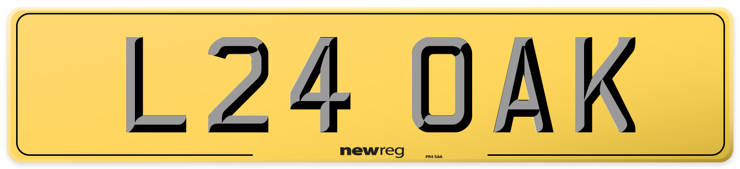 L24 OAK Rear Number Plate