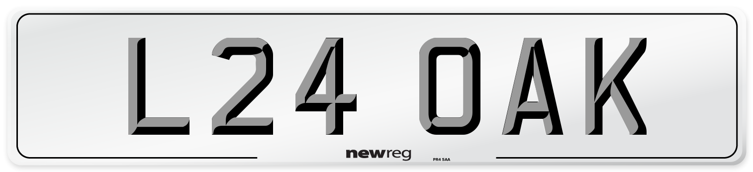 L24 OAK Front Number Plate