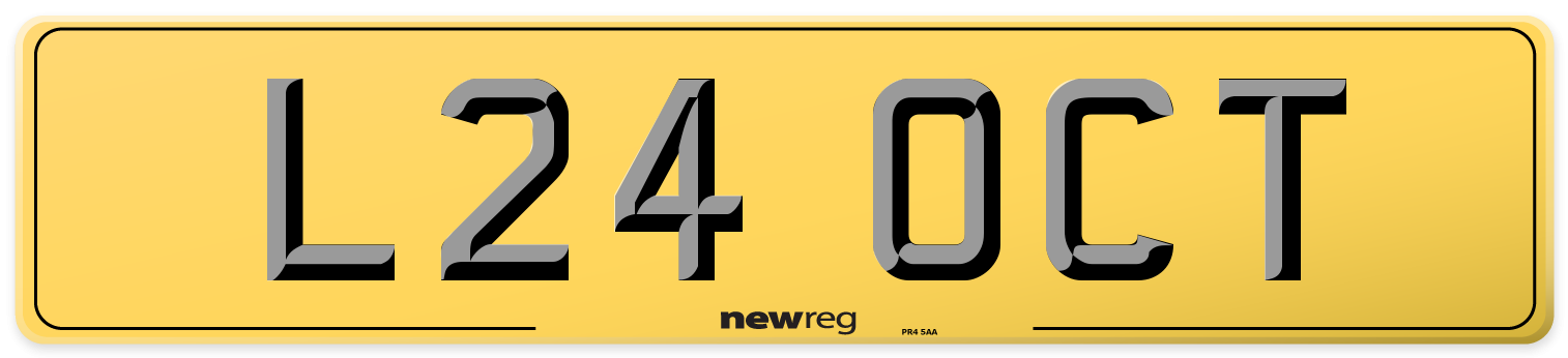 L24 OCT Rear Number Plate
