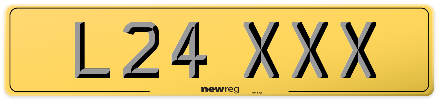 L24 XXX Rear Number Plate