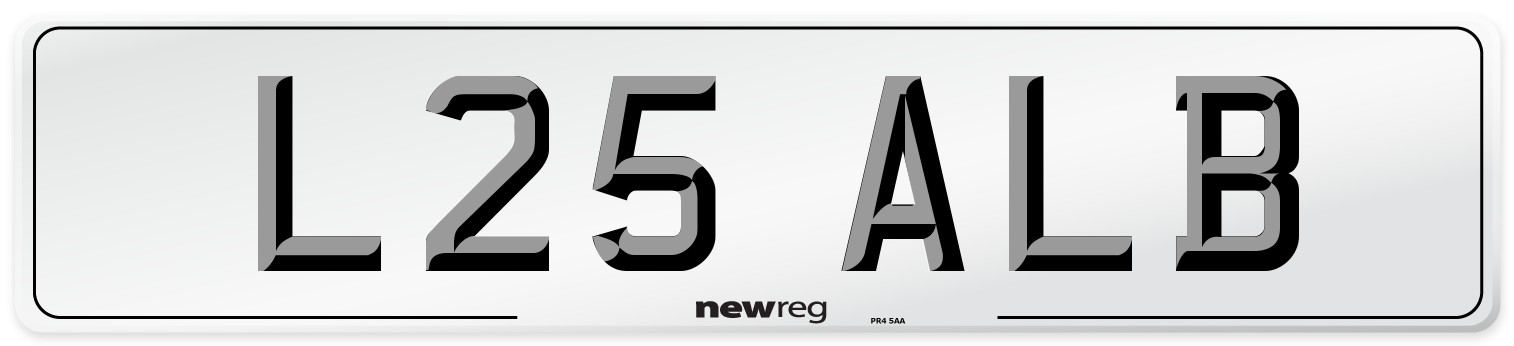 L25 ALB Front Number Plate