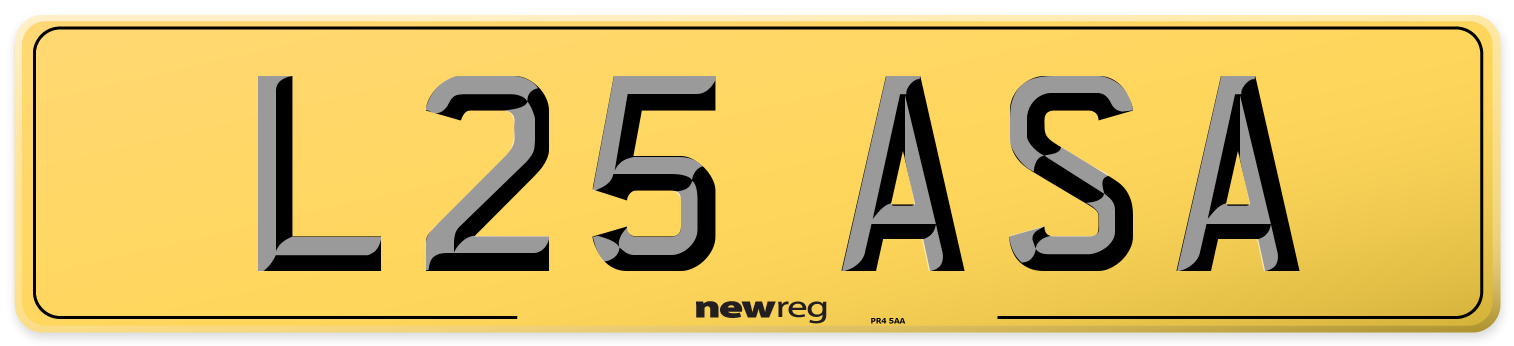 L25 ASA Rear Number Plate