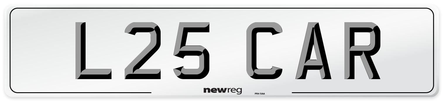L25 CAR Front Number Plate