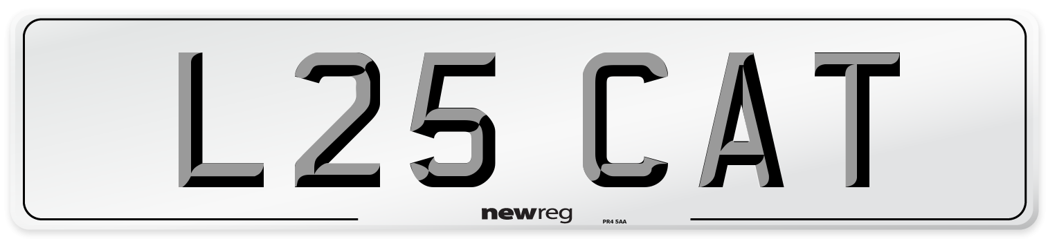 L25 CAT Front Number Plate