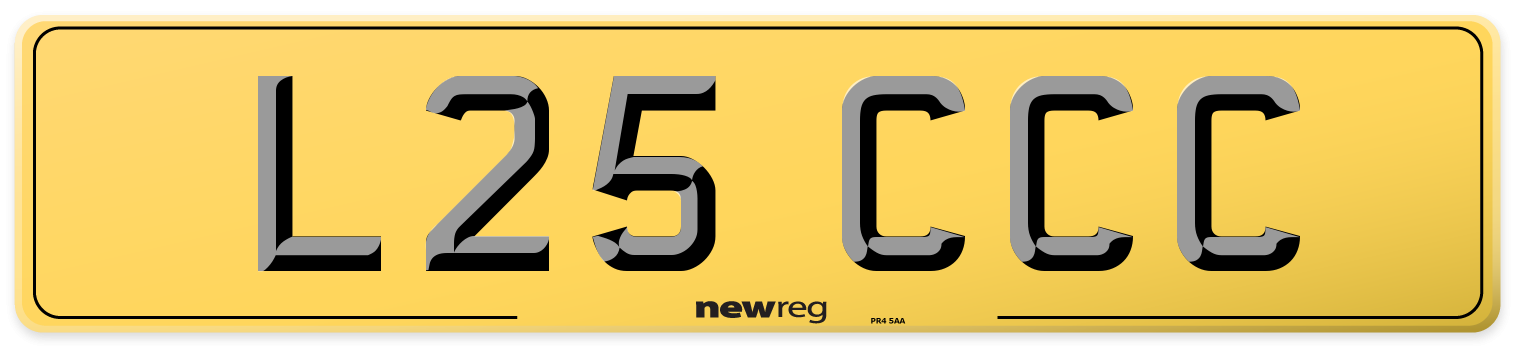 L25 CCC Rear Number Plate