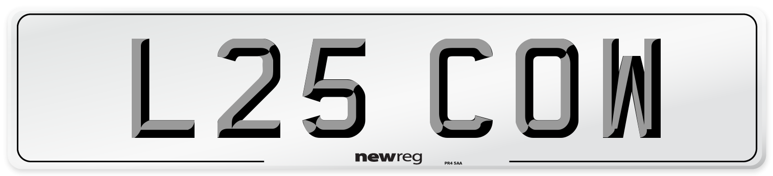 L25 COW Front Number Plate