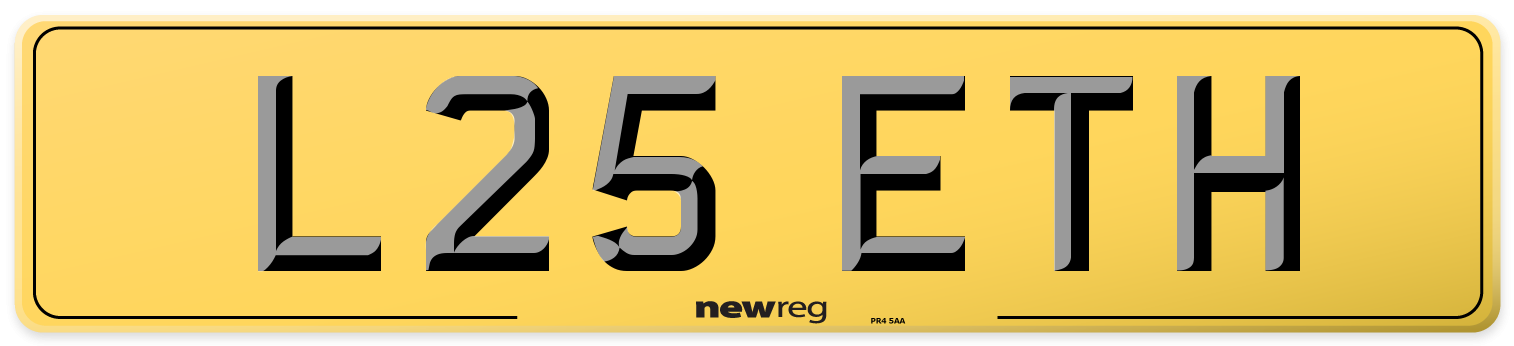L25 ETH Rear Number Plate