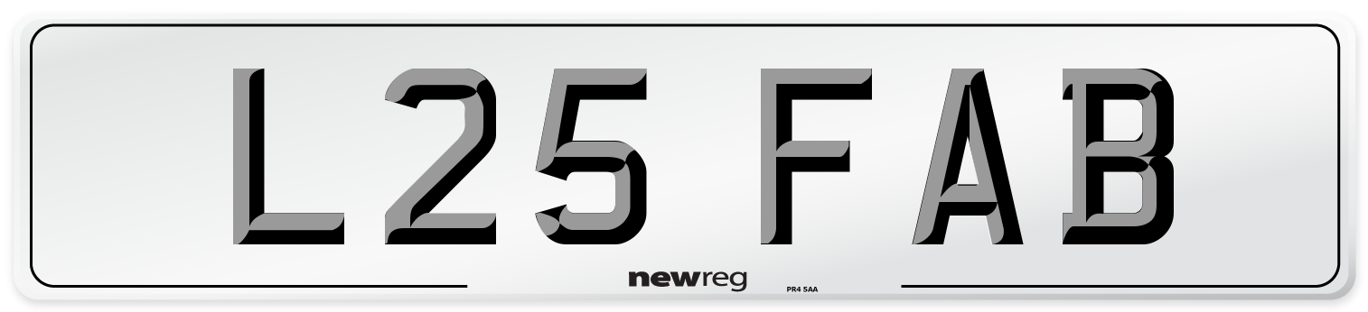 L25 FAB Front Number Plate