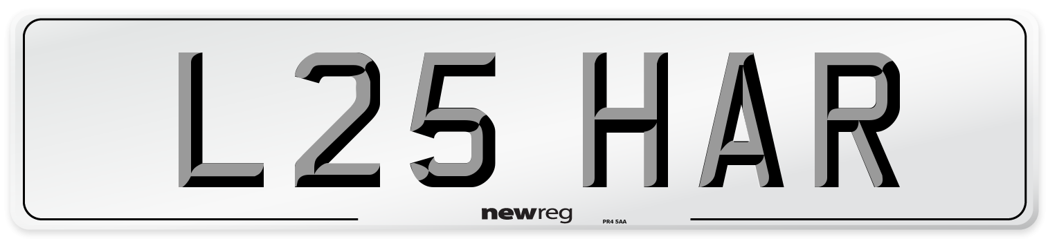 L25 HAR Front Number Plate
