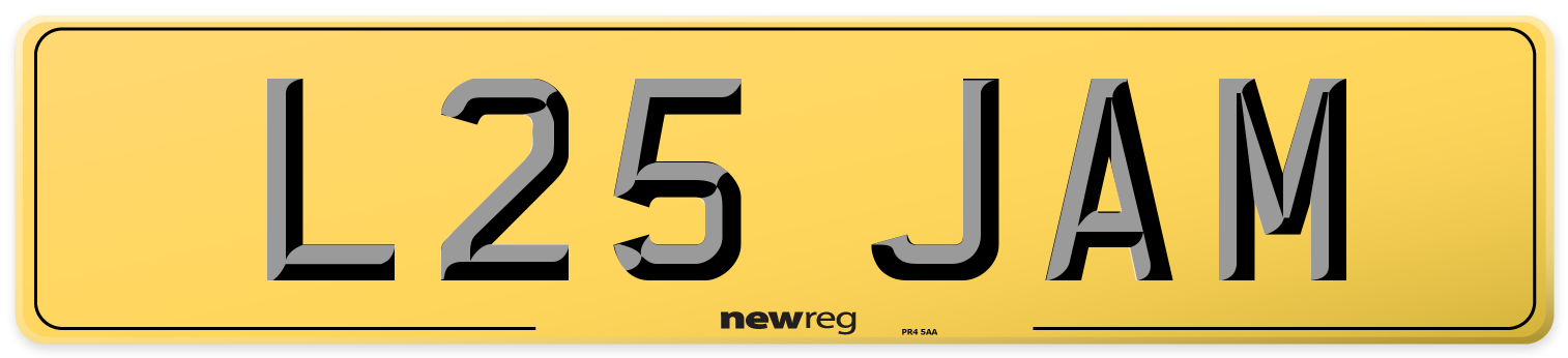 L25 JAM Rear Number Plate