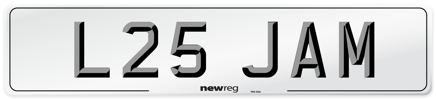 L25 JAM Front Number Plate