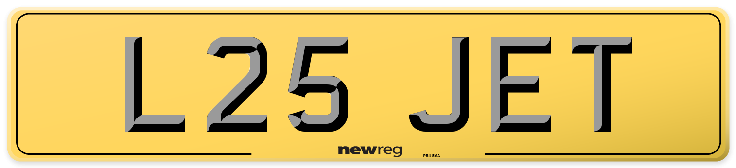 L25 JET Rear Number Plate
