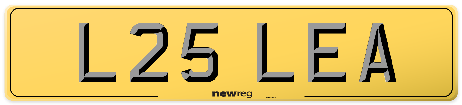 L25 LEA Rear Number Plate