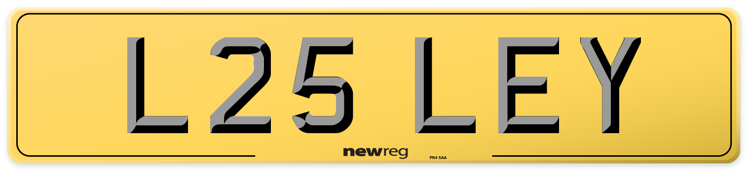 L25 LEY Rear Number Plate