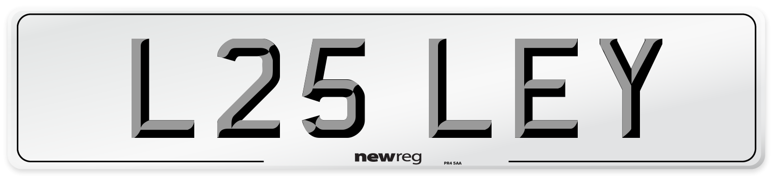 L25 LEY Front Number Plate