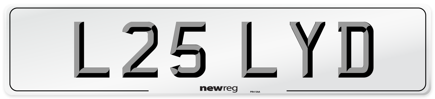 L25 LYD Front Number Plate