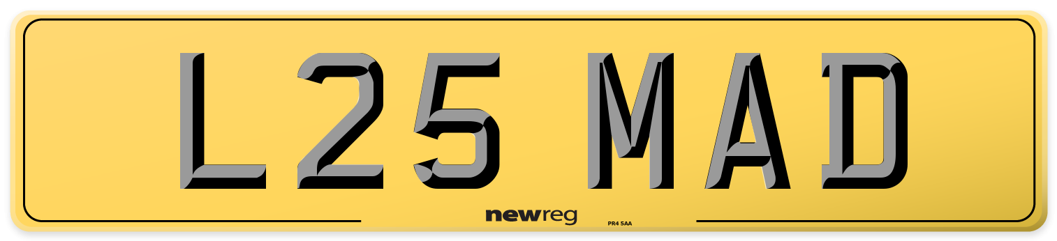 L25 MAD Rear Number Plate