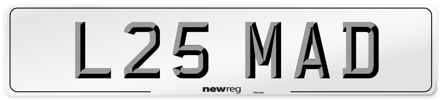 L25 MAD Front Number Plate