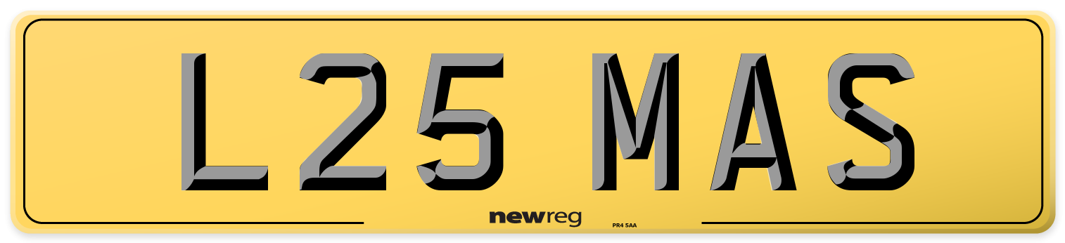 L25 MAS Rear Number Plate