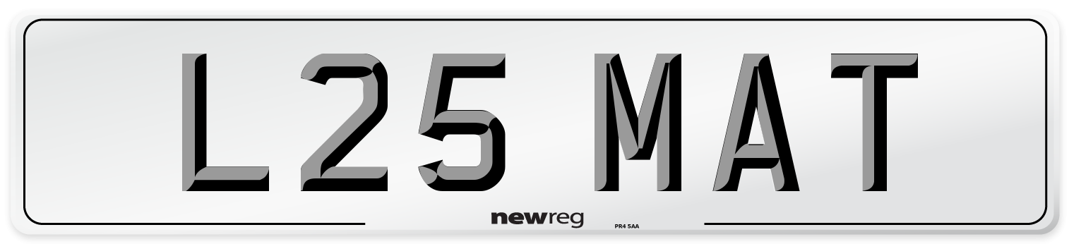 L25 MAT Front Number Plate