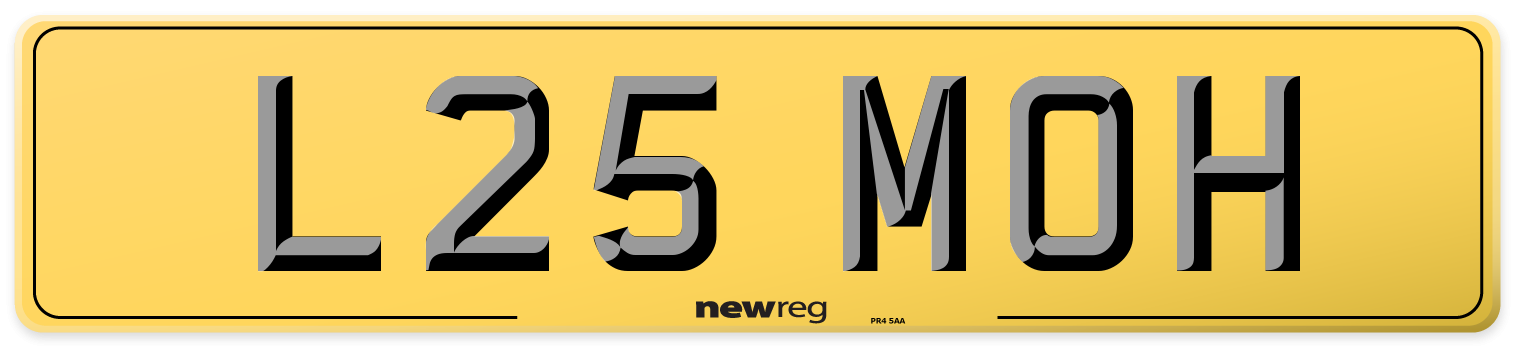 L25 MOH Rear Number Plate
