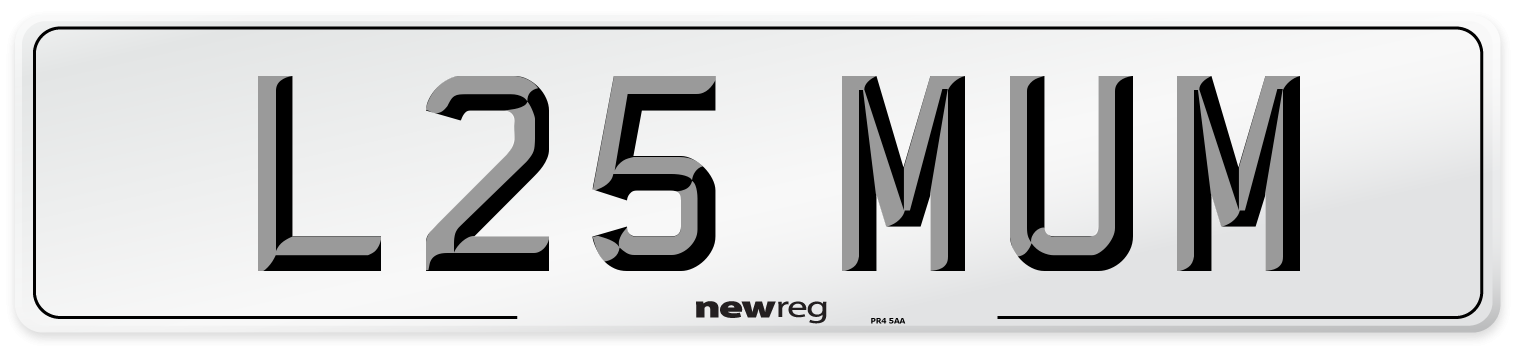 L25 MUM Front Number Plate