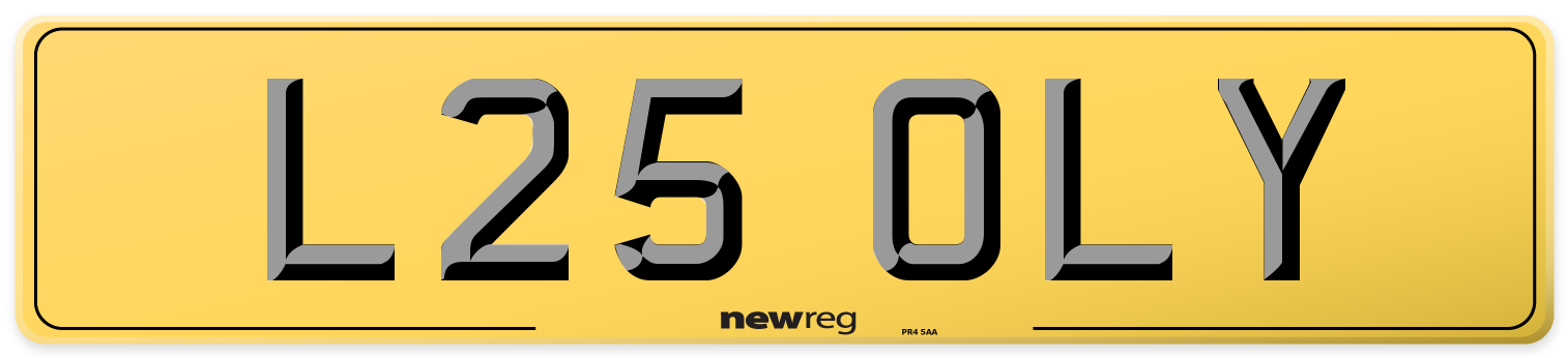 L25 OLY Rear Number Plate