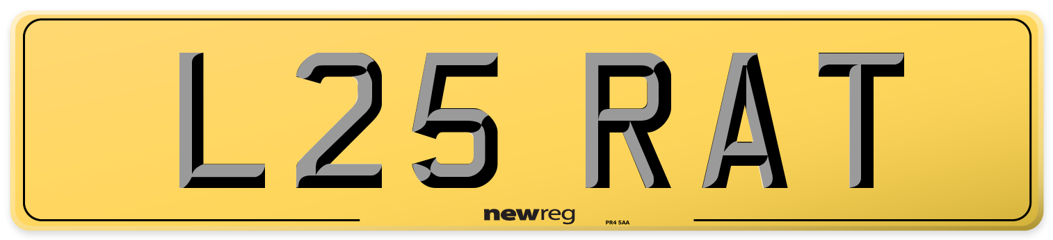L25 RAT Rear Number Plate