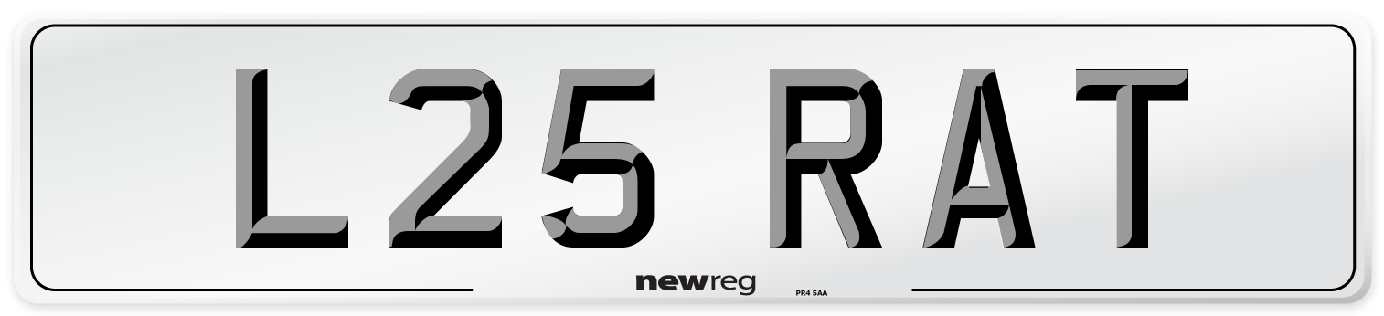 L25 RAT Front Number Plate