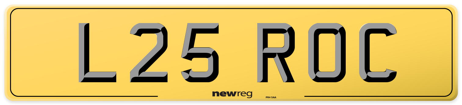 L25 ROC Rear Number Plate
