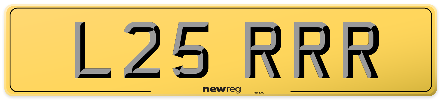 L25 RRR Rear Number Plate
