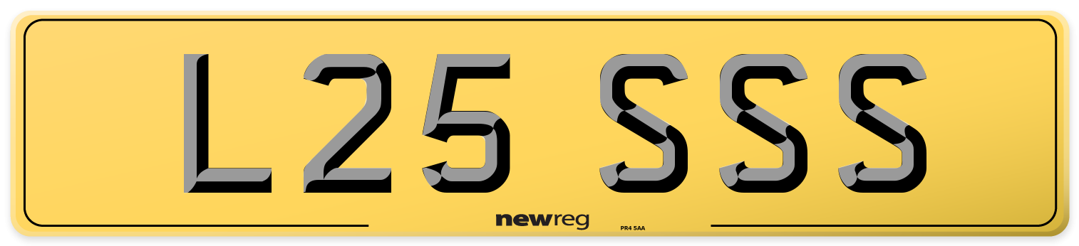 L25 SSS Rear Number Plate