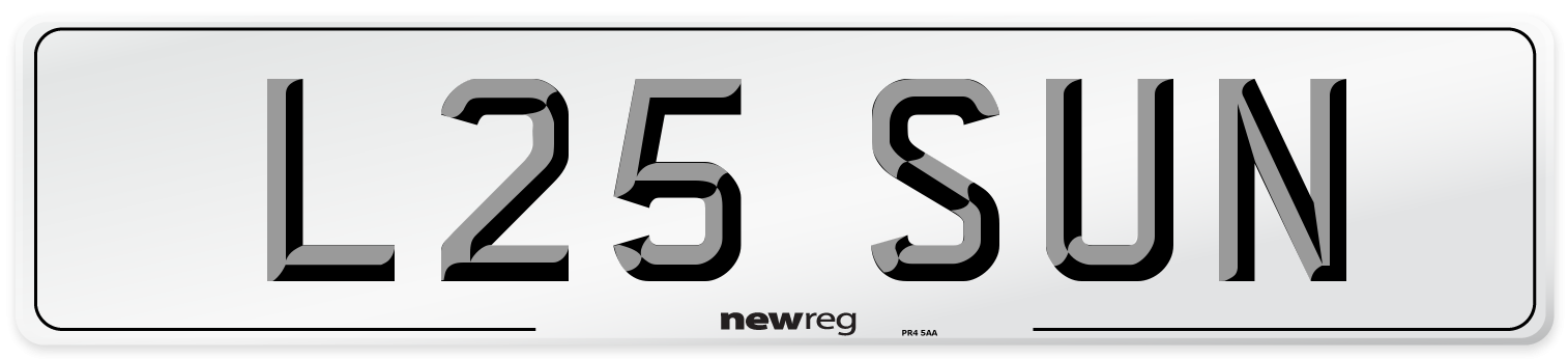 L25 SUN Front Number Plate