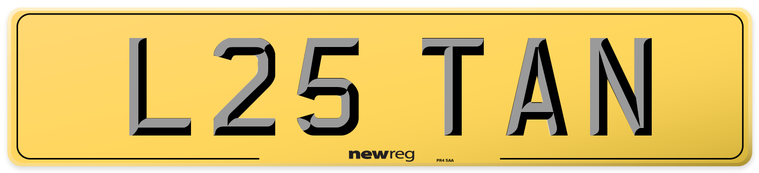 L25 TAN Rear Number Plate