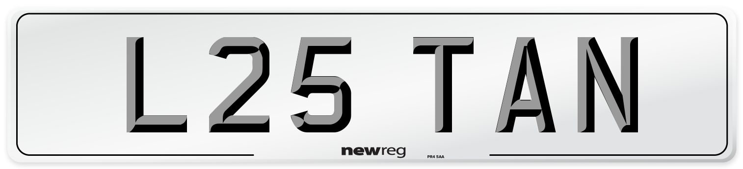 L25 TAN Front Number Plate