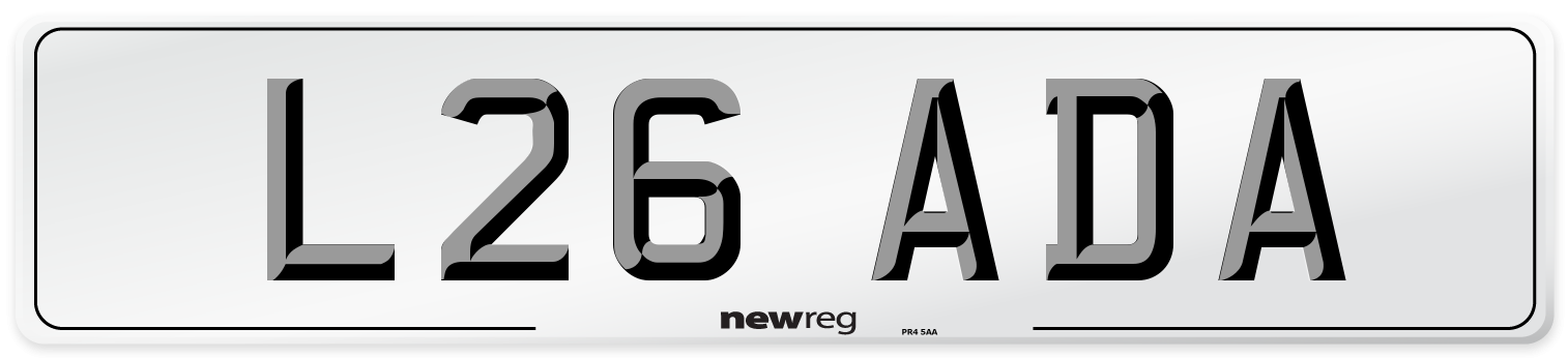 L26 ADA Front Number Plate