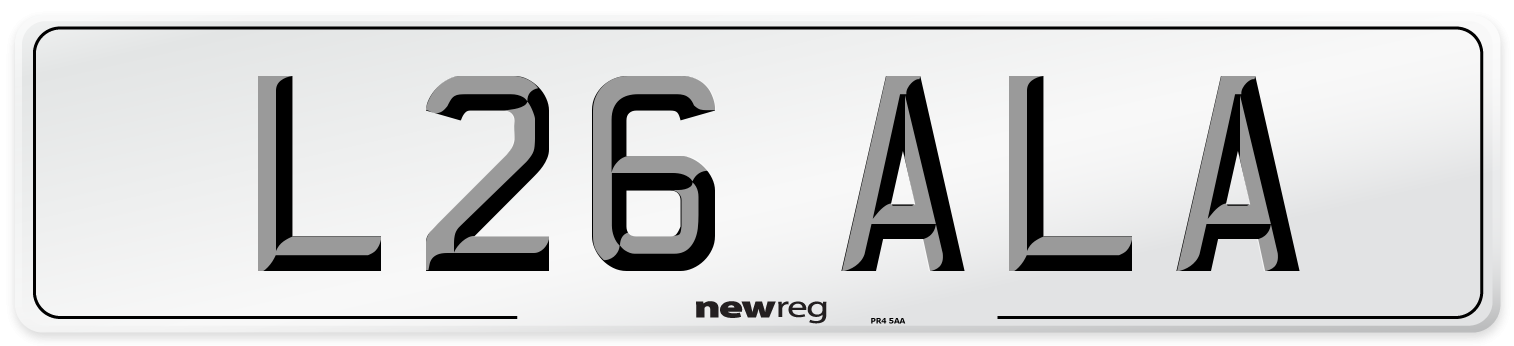 L26 ALA Front Number Plate