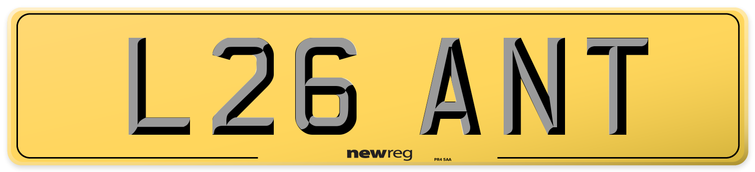 L26 ANT Rear Number Plate