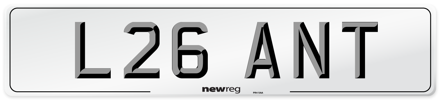 L26 ANT Front Number Plate
