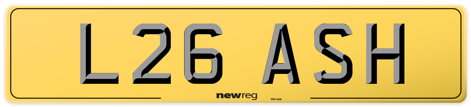 L26 ASH Rear Number Plate