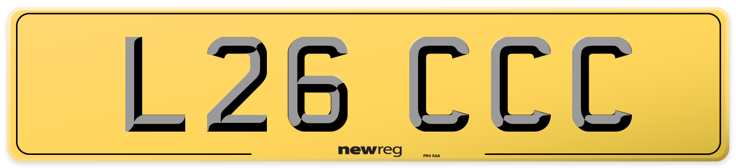 L26 CCC Rear Number Plate