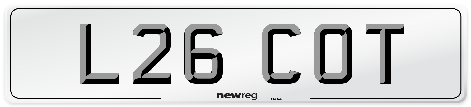 L26 COT Front Number Plate